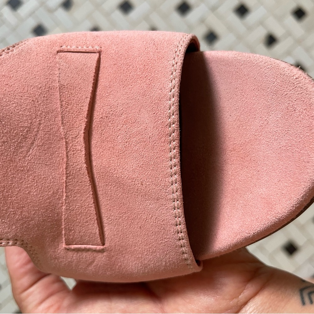 Loro Piana Sumer Charms Sandal Pink Suede Heels - Picture 10 of 13
